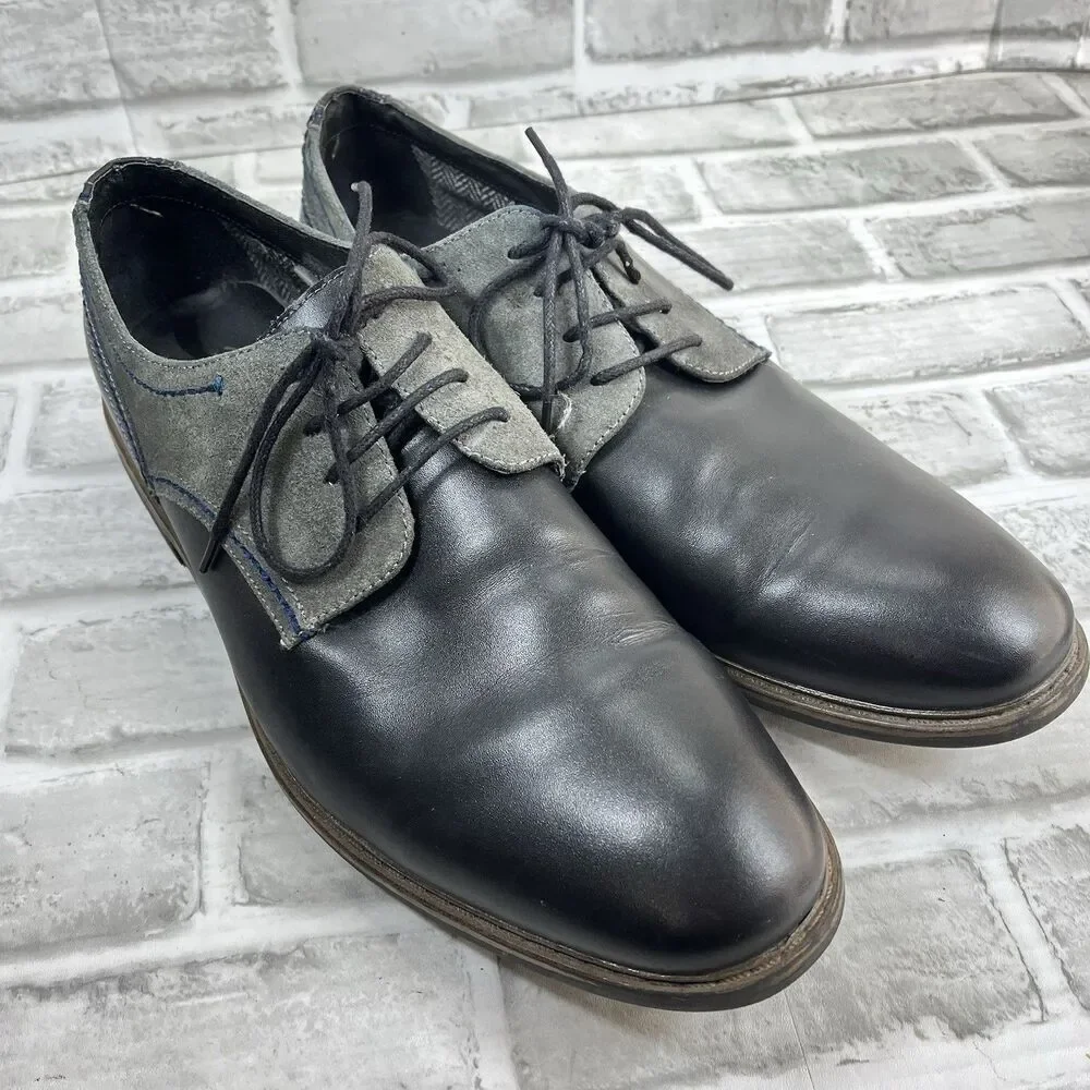 Original Penguin Plain Toe 2 Men's Size 13 Black and Gray Leather Dress Shoes